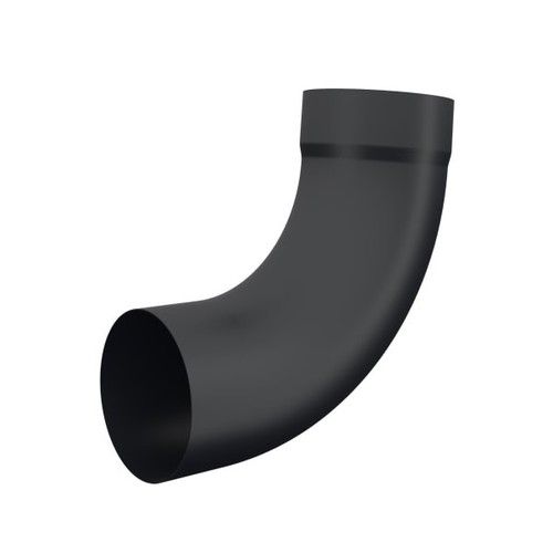 Lindab Steel Downpipe Bend with Socket 85 - 100mm Matte Black