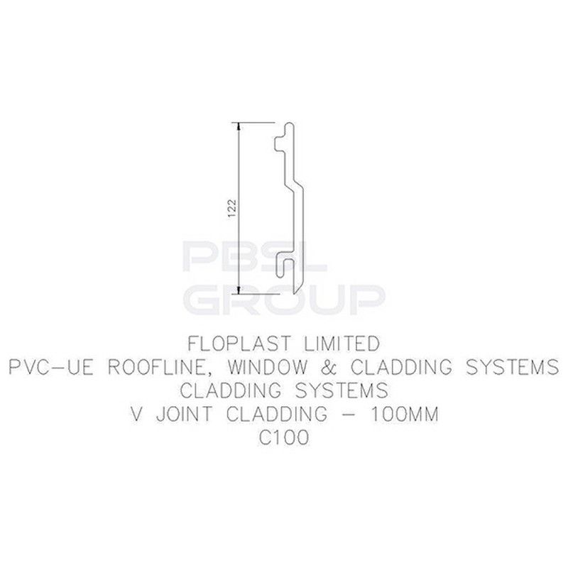 FloPlast V Joint Cladding - 100mm x 5mtr Black Ash Woodgrain