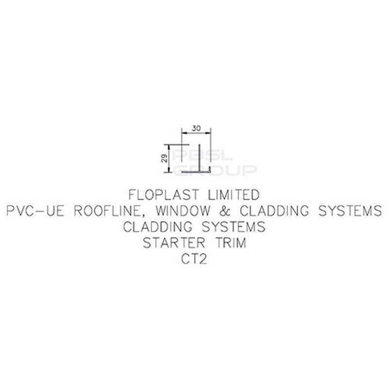 FloPlast Shiplap Cladding Starter Trim - 5mtr White