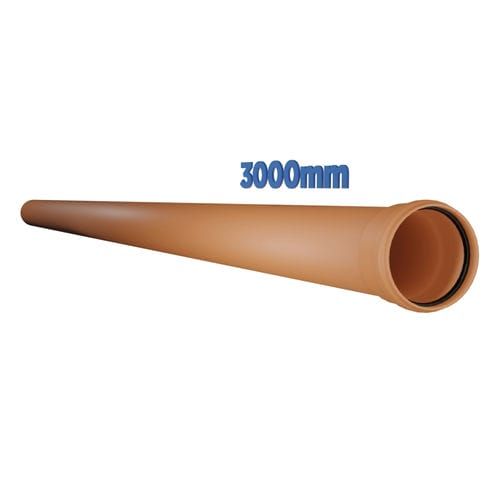 110mm x 3mtr x Pack of 100 (9.52 per unit) - SN8 Underground Drainage Pipe Single Socket