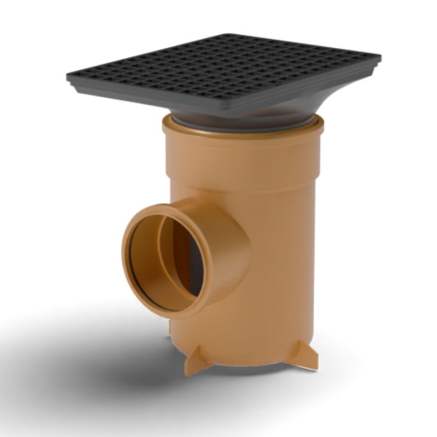 FloPlast Drainage Bottle Gully Rectangular Grid - 110mm