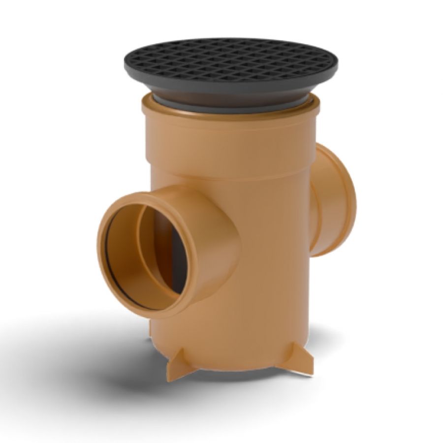 FloPlast Drainage Back Inlet Bottle Gully Circular Grid - 110mm