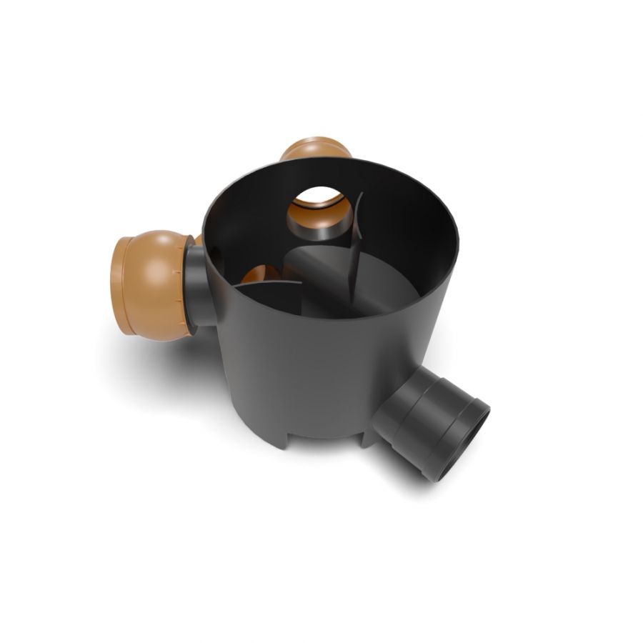 FloPlast Inspection Chamber Base 3 Adjustable Inlets - 45 Degree x 300mm Diameter