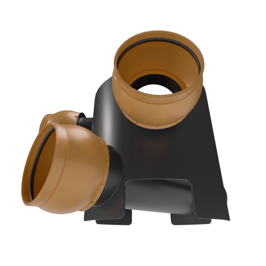 FloPlast Inspection Chamber Base 3 Adjustable Inlets - 45 Degree x 300mm Diameter