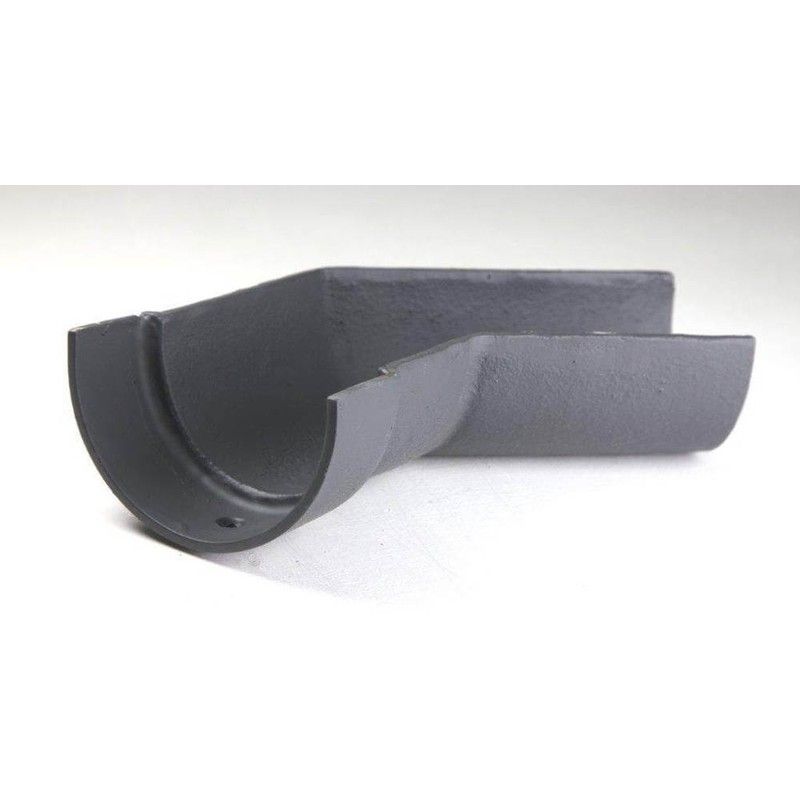 Cast Iron Deep Half Round Gutter Right Hand Angle - 135 Degree x 125mm Primed