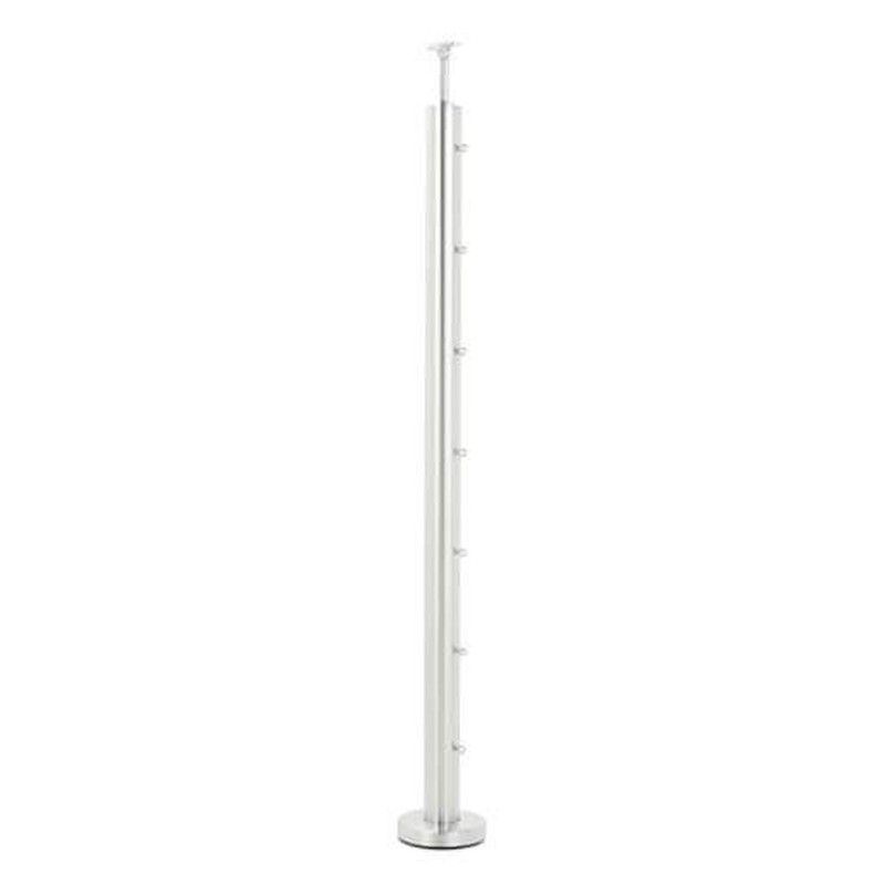 Stainless Steel Balustrade Corner Post Fully Assembled with Eye Bolts - 972mm Height x 48.3mm Diameter