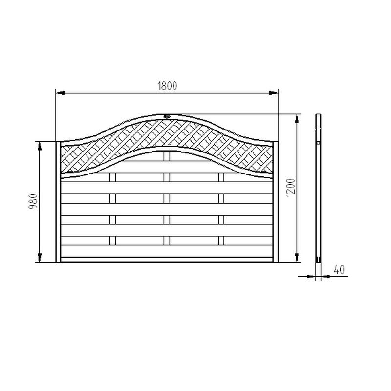 Pressure Treated Decorative Fence Panel - Europa Prague - 1800mm x 900mm