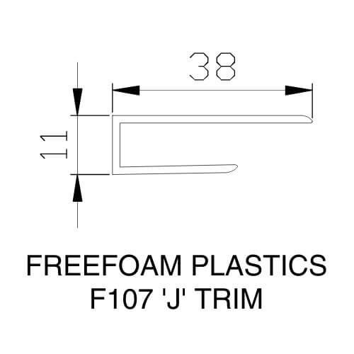 Golden Oak Hollow Soffit J Trim - 5mtr