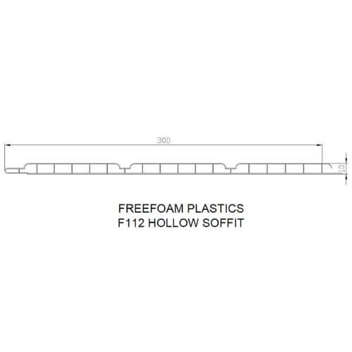 300mm Golden Oak Hollow Soffit Board - 10mm x 5mtr - Pack of 4