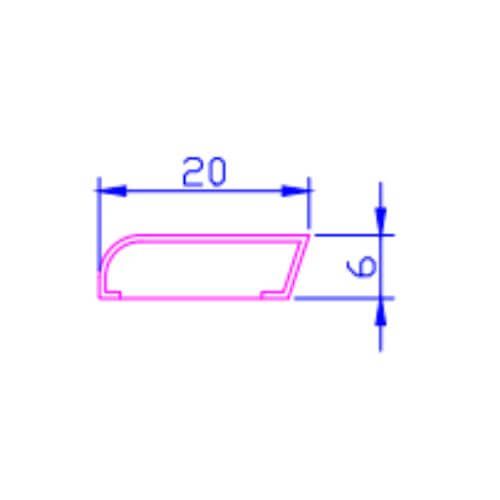 PVC Edge Fillet - 20mm x 5mtr Rosewood