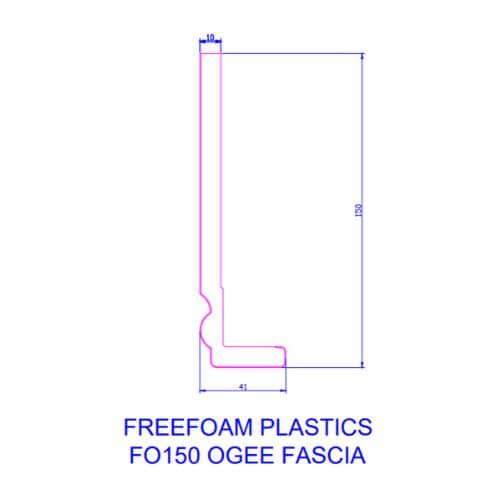 150mm White Ogee Fascia Capping Board - 10mm x 5mtr