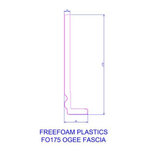 175mm White Ogee Fascia Capping Board - 10mm x 5mtr