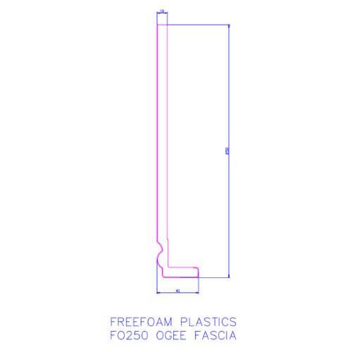 250mm White Ogee Fascia Capping Board - 10mm x 5mtr