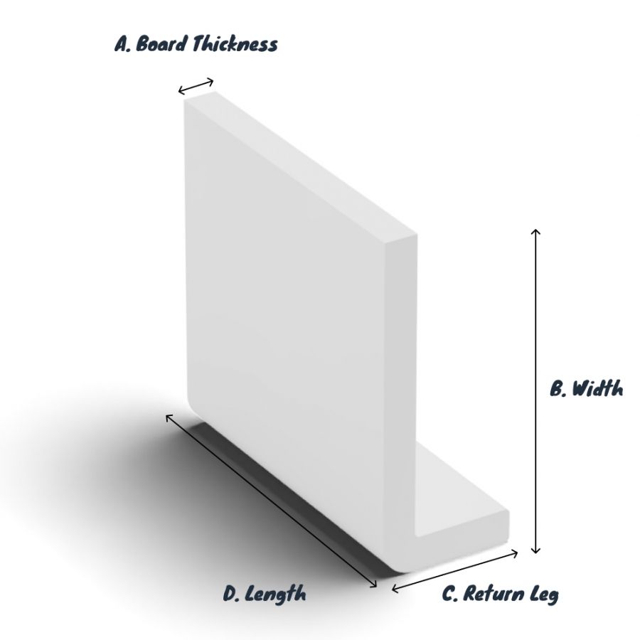 175mm White Fascia Capping Board - 10mm x 5mtr