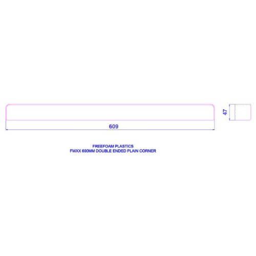 Rosewood Fascia Board Double End Corner - 600mm x 45mm