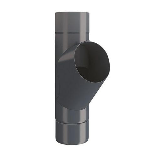 Lindab Steel Downpipe Branch 100mm - 100mm Graphite