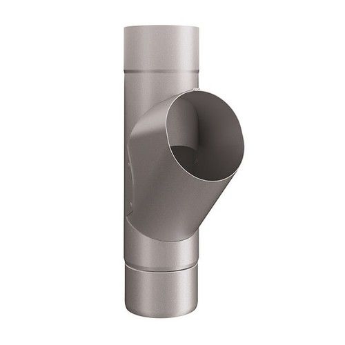 Lindab Steel Downpipe Branch 75mm - 75mm Silver Metallic