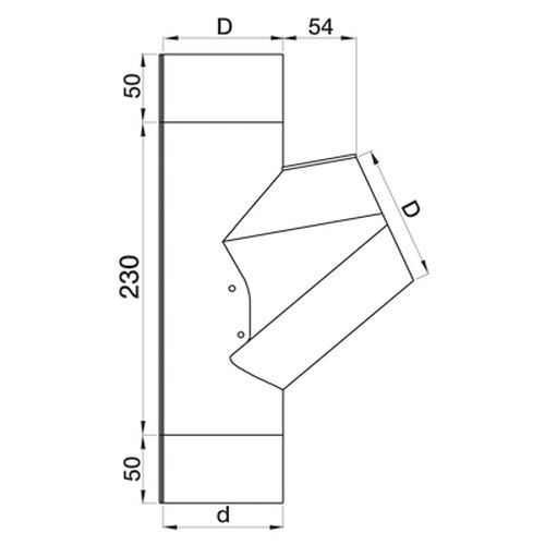 Lindab Steel Downpipe Branch 87mm - 87mm Silver Metallic