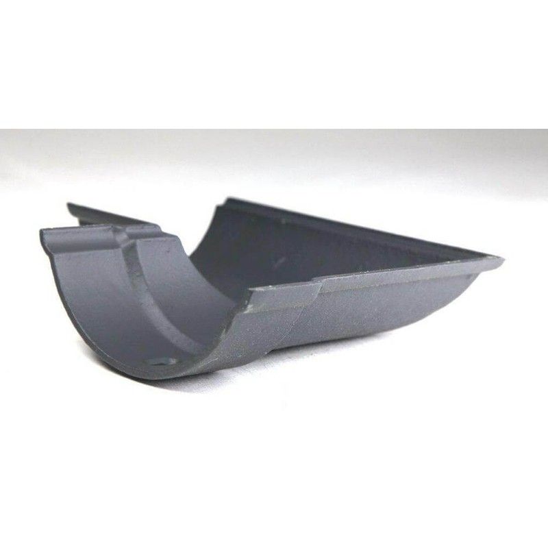 Cast Iron Beaded Half Round Gutter Left Hand Angle - 90 Degree x 125mm Primed