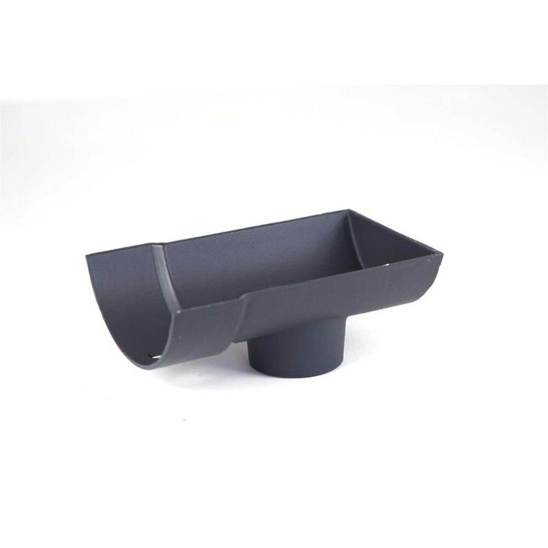 Cast Iron Half Round Gutter Stopend Outlet - 115mm for 65mm Downpipe Primed