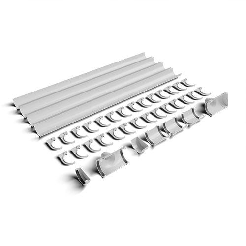 FloPlast 16mtr 170mm Industrial/Xtraflo Gutter Kit - Stopend Outlet - White