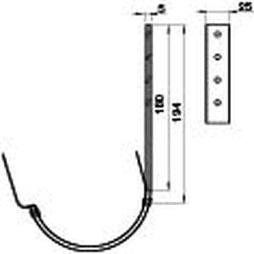 Lindab Steel Gutter 180mm Flex-Fit Rafter Bracket - 125mm Tile Red