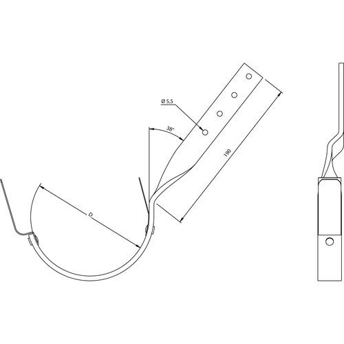 Lindab Steel Gutter Side Fix Rafter Bracket - 125mm Matte Black
