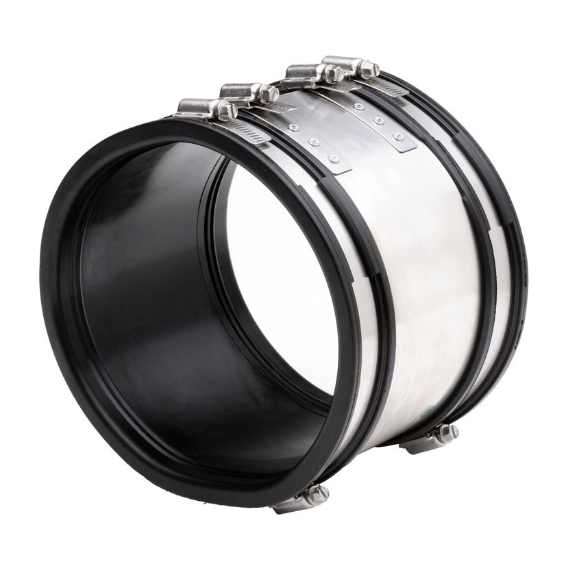Drainage Flexible Coupling Straight with Metal Wrapped Body - 175mm - 200mm