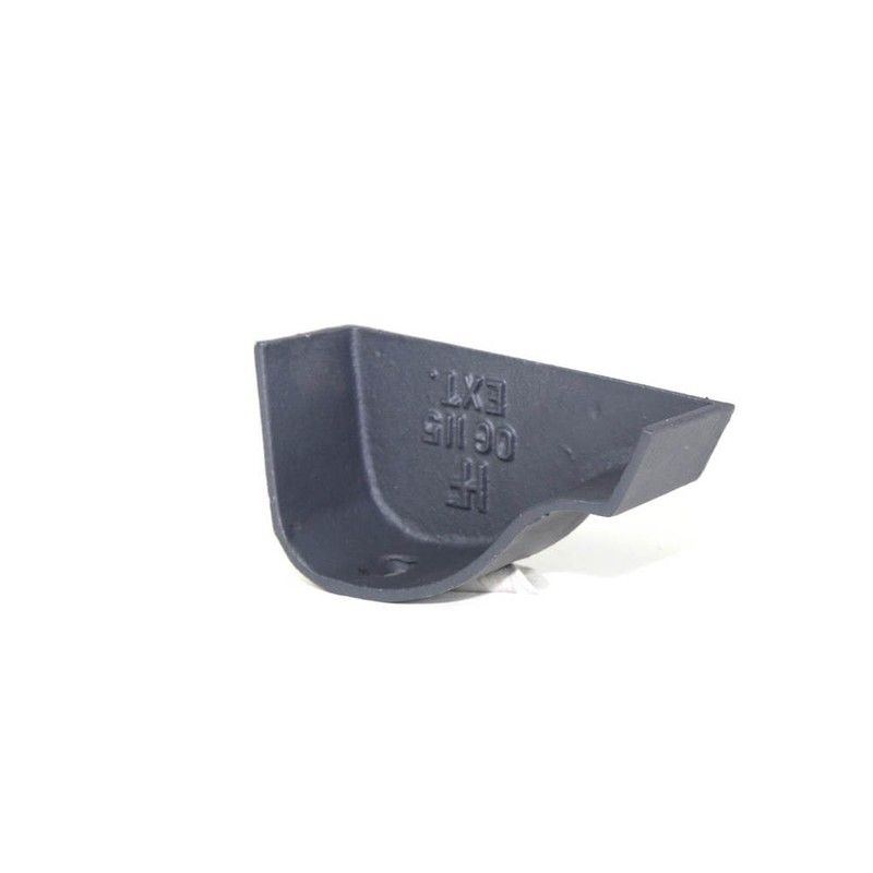 Cast Iron Ogee Gutter Right Hand External Stopend - 115mm Primed