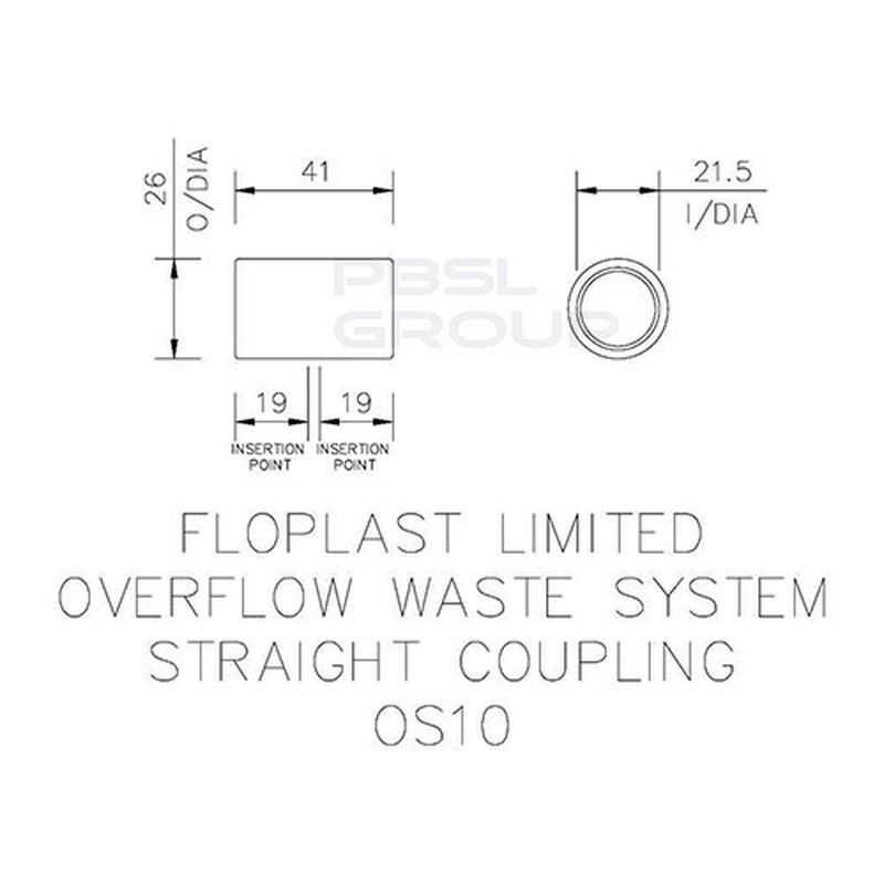 FloPlast Overflow Coupling - 21.5mm White