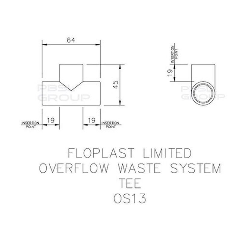 FloPlast Overflow Tee - 21.5mm White