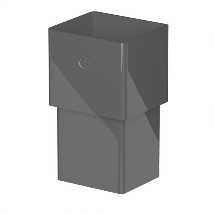 Galeco Square PVC Socket Downpipe Kit Galeco Grey - 80mm Diameter