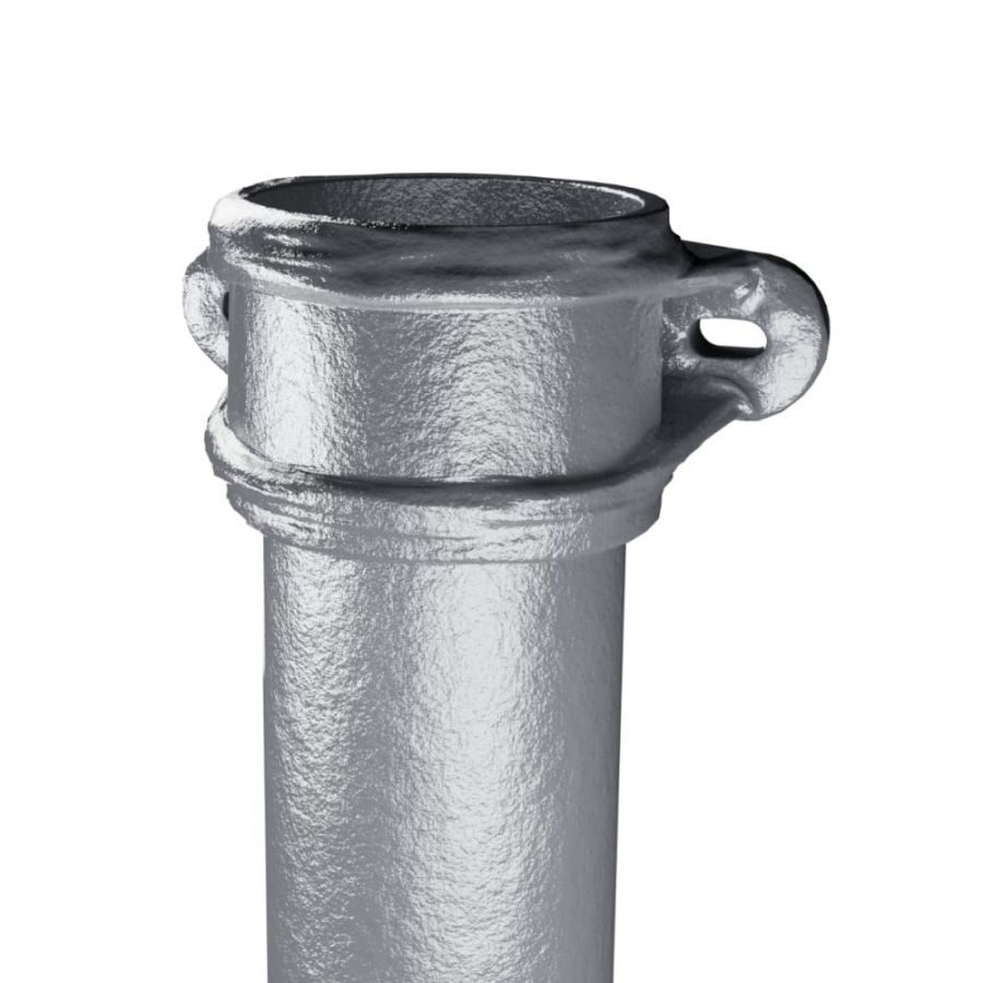 Cast Iron Round Eared Downpipe - Socket On One End - 75mm x 914mm Primed
