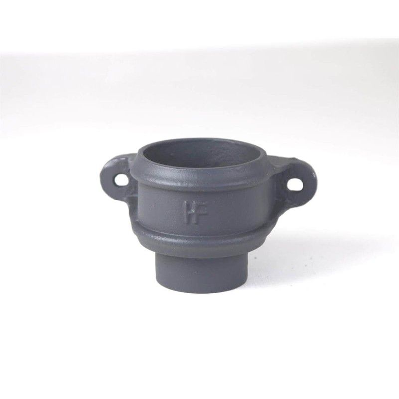 Cast Iron Round Downpipe Eared Loose Socket with Spigot - 100mm Primed