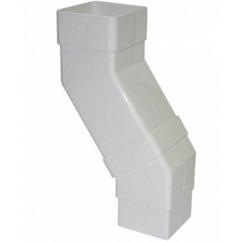 FloPlast Square Downpipe Adjustable Offset Bend - 65mm White