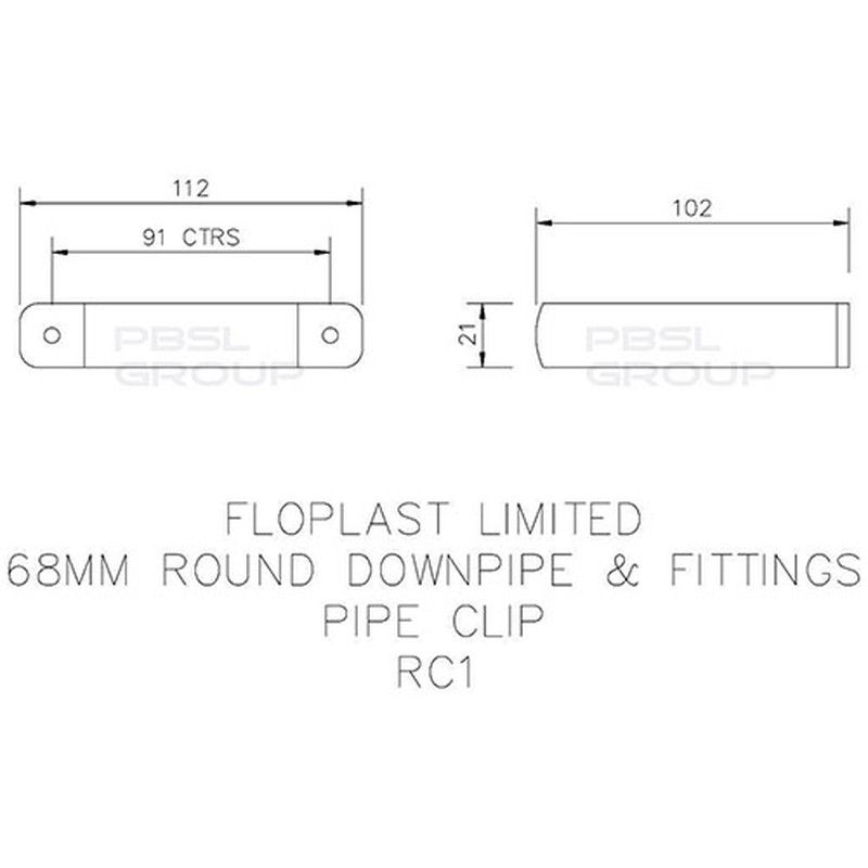 FloPlast Round Downpipe Clip - 68mm Brown