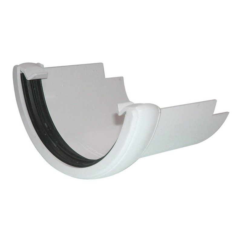FloPlast PVC Half Round to Cast Iron Half Round Gutter Adaptor - White