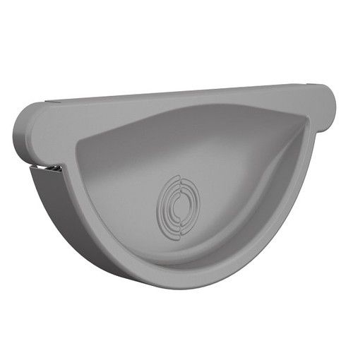 Lindab Steel Gutter Self-Locking Stop End - 100mm Anthracite Metallic