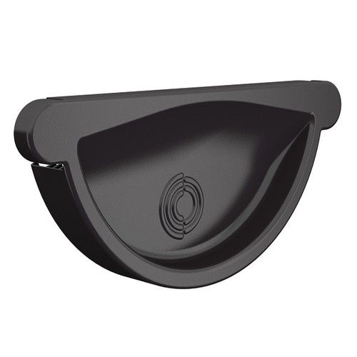 Lindab Steel Gutter Self-Locking Stop End - 125mm Coffee Brown