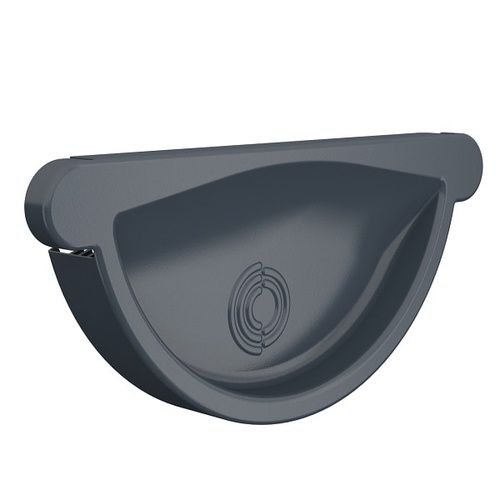 Lindab Steel Gutter Self-Locking Stop End - 125mm Graphite