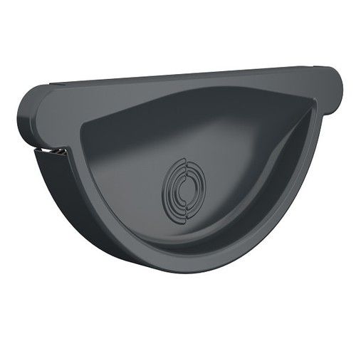 Lindab Steel Gutter Self-Locking Stop End - 150mm Anthracite Grey