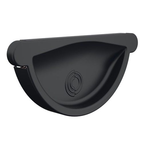 Lindab Steel Gutter Self-Locking Stop End - 150mm Matte Black