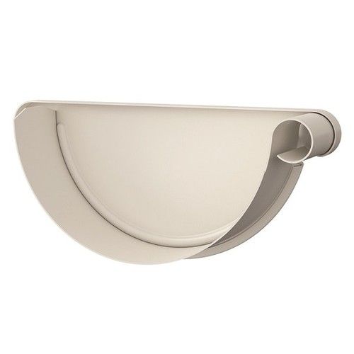 Lindab Steel Gutter Right Hand Stop End - 190mm Antique White