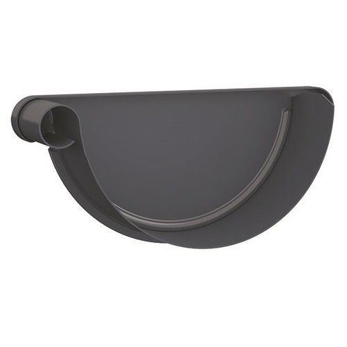 Lindab Steel Gutter Left Hand Stop End - 190mm Anthracite Grey