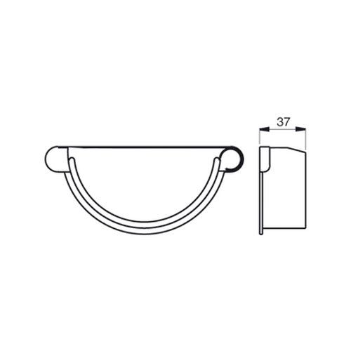 Lindab Steel Gutter Left Hand Stop End - 190mm Anthracite Grey