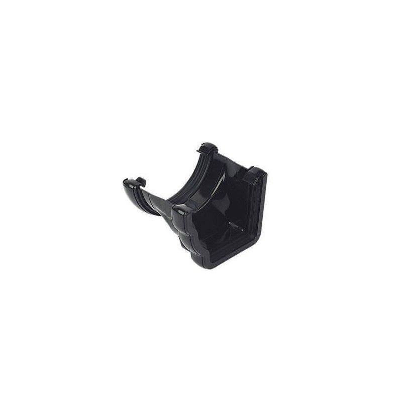 FloPlast PVC Half Round to PVC Ogee Left Hand Gutter Adaptor - Black
