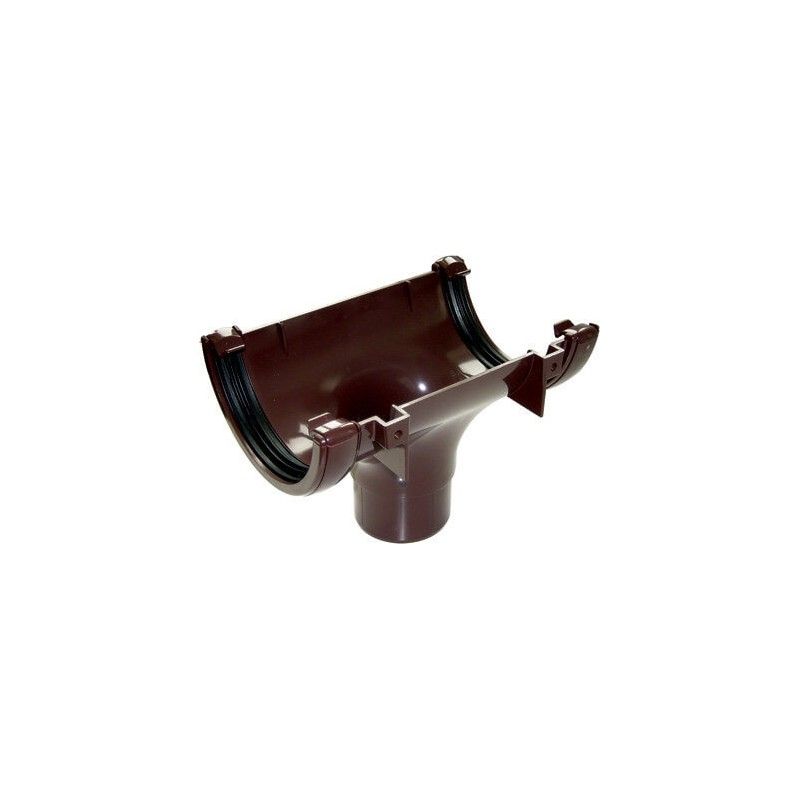 FloPlast Half Round Gutter Running Outlet - 112mm Brown