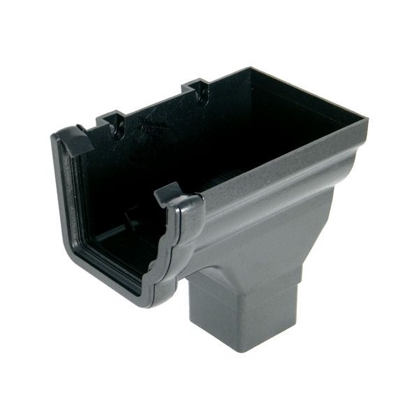 FloPlast Cast Iron Effect Ogee Gutter Stopend Outlet Right Hand - 110mm x 80mm - Pack of 2