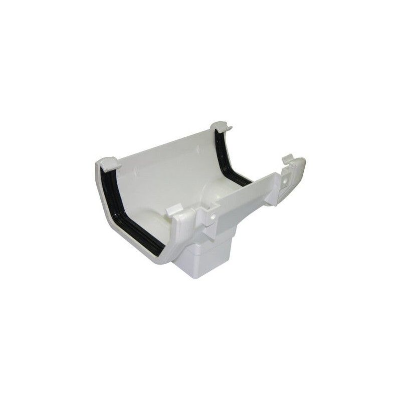 FloPlast Square Gutter Running Outlet - 114mm White - Pack of 2
