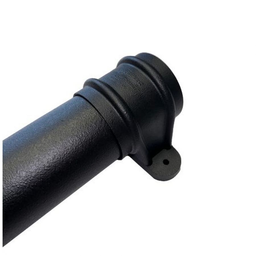 FloPlast Cast Iron Effect Round Downpipe Socketed With Ears - 68mm x 2.5mtr